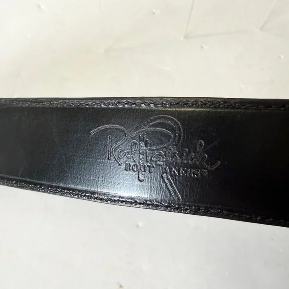 Rod Patrick Mens Western Belt Black Genuine Caiman Leather Size 44